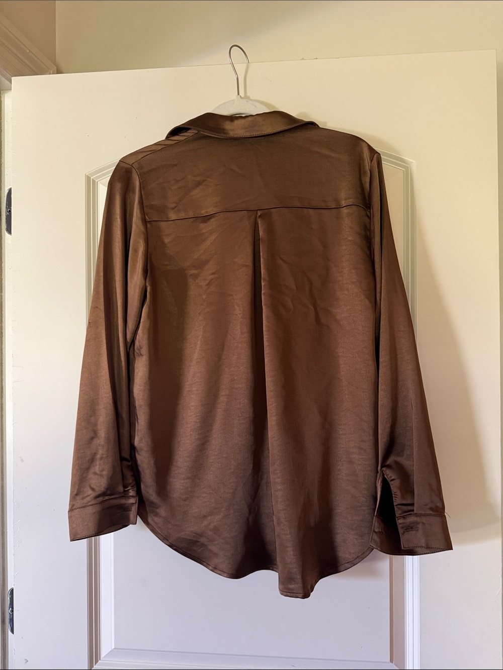 Princess Polly brown Satin Button-Up Blouse - Picture 3 of 4